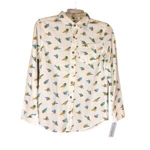 Cat & Jack Boys Sz Large 12-14 Shirt Long-Sleeve Button-Up Dinosaur Print New